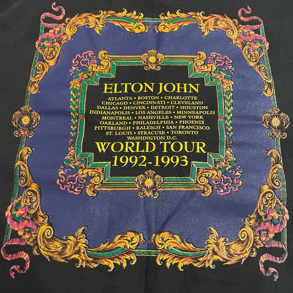 Vintage 1992-1993 Elton John Tour T Shirt Styled By Gianni Versace - Picture 4 of 4